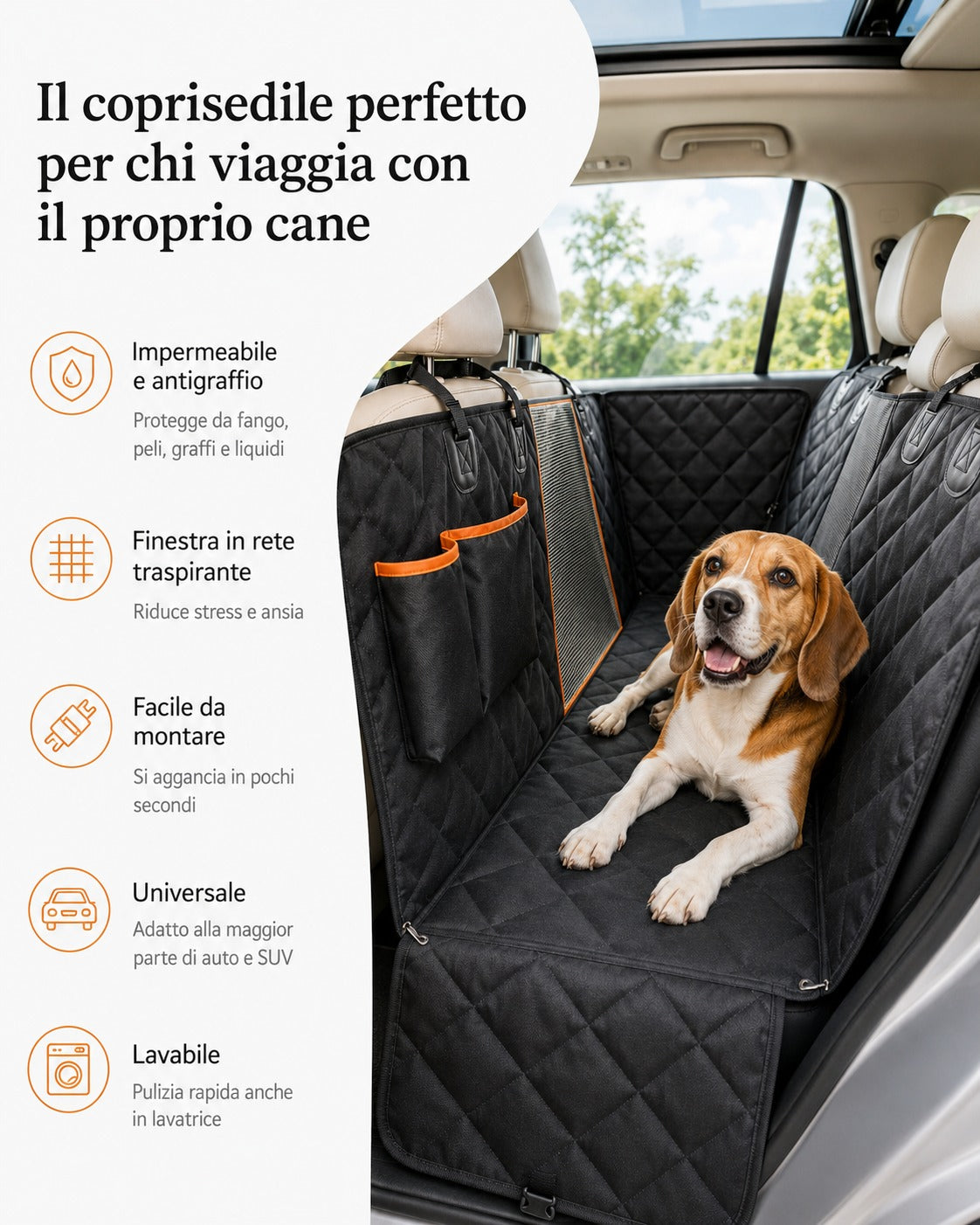 Coprisedile Auto Impermeabile per Cani